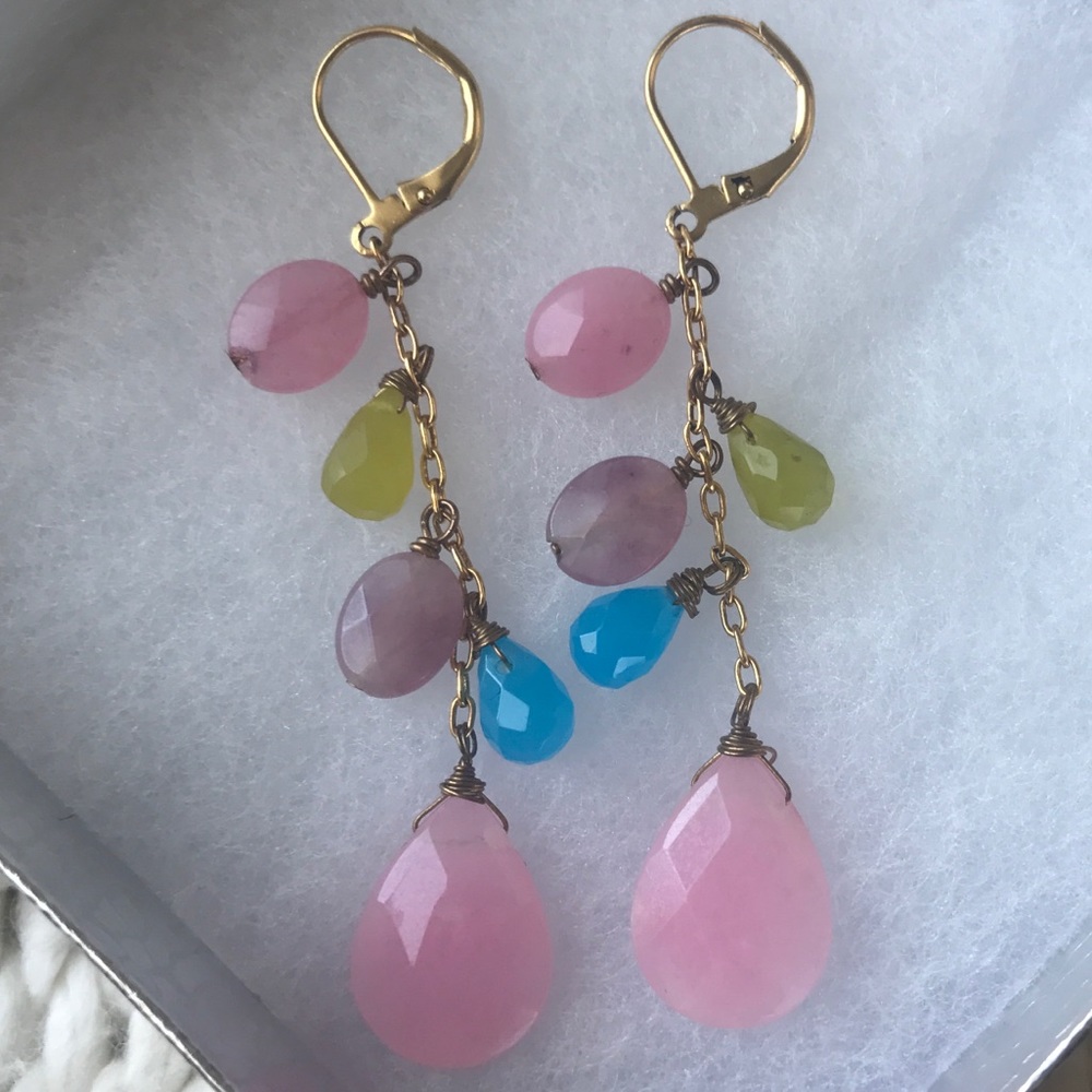 Gemstone & Gold drop earrings from Nordstrom 💕